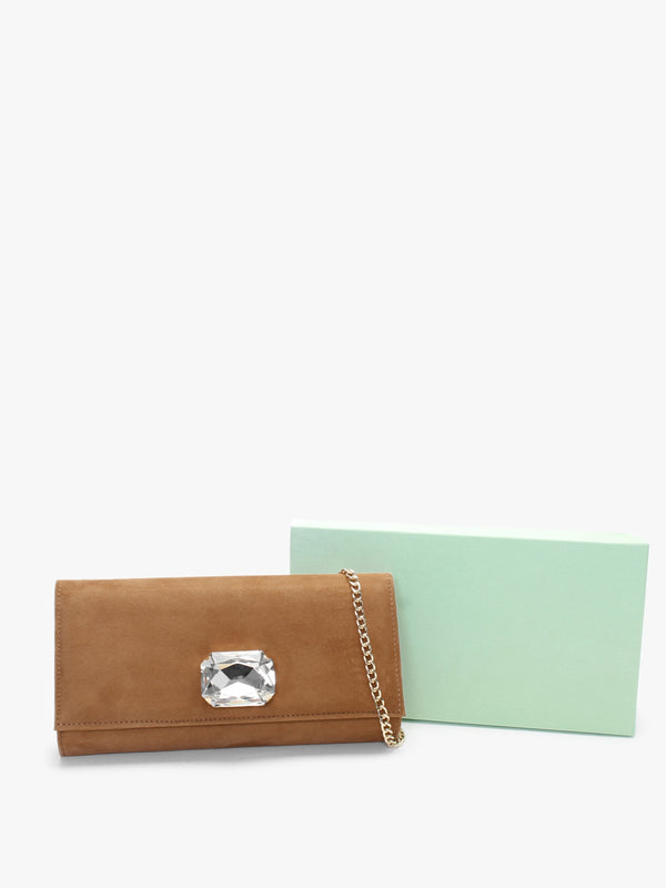 Natalia Tan Suede Jewelled Evening Bag