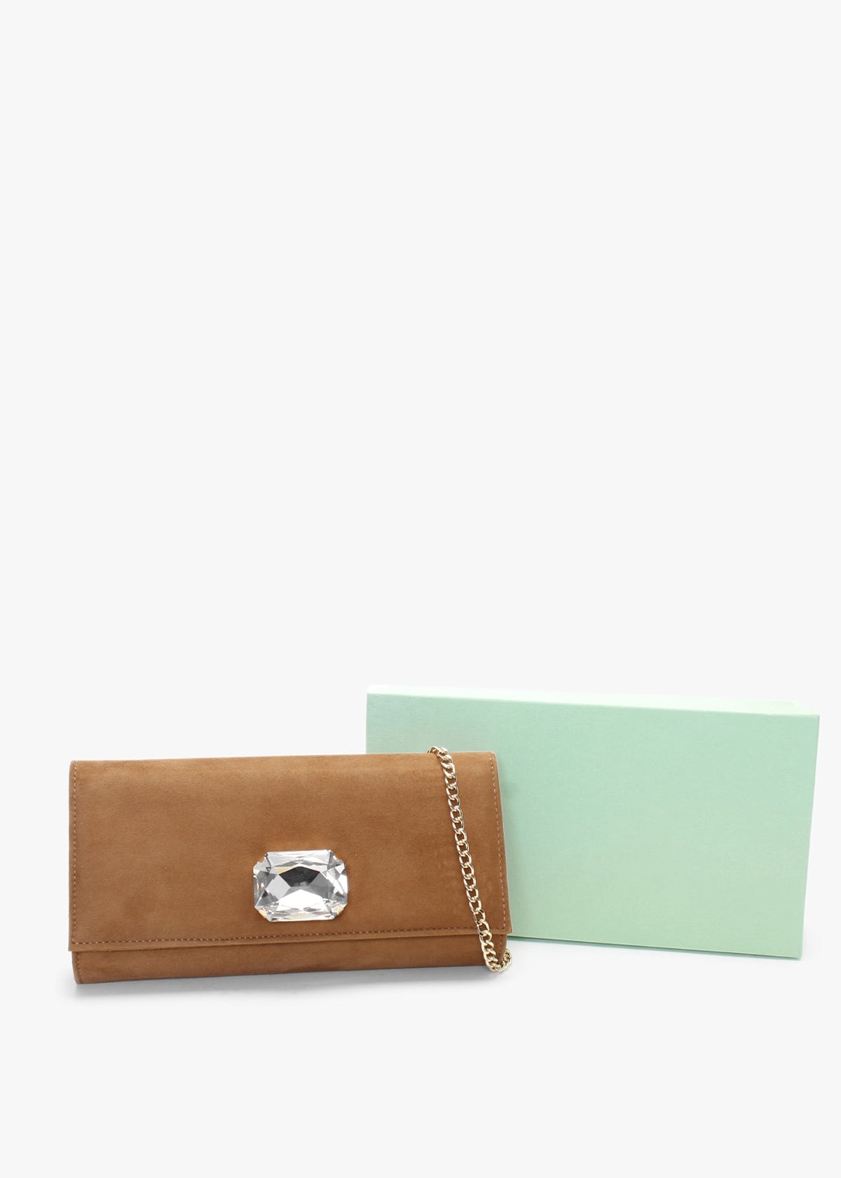 Natalia Tan Suede Jewelled Evening Bag