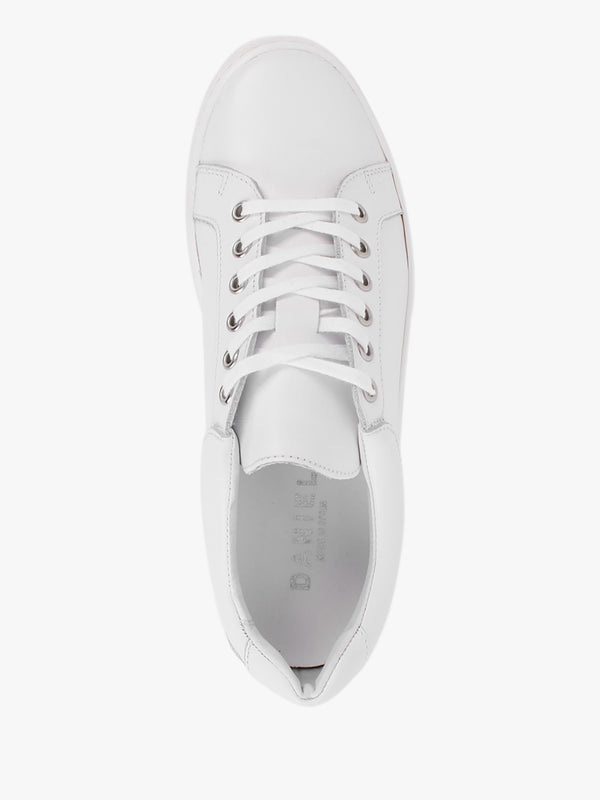 Piccadilly Circus White Leather Flatform Trainers