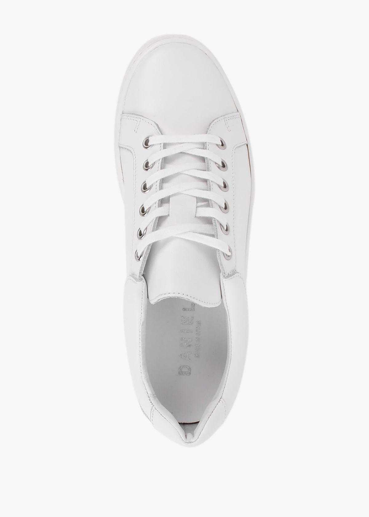 Piccadilly Circus White Leather Flatform Trainers