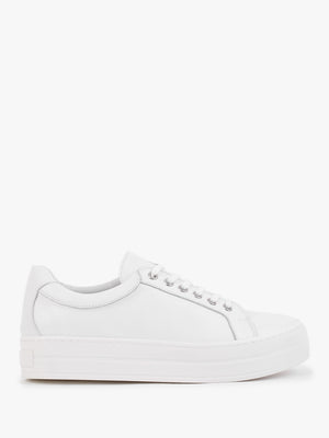 Piccadilly Circus White Leather Flatform Trainers