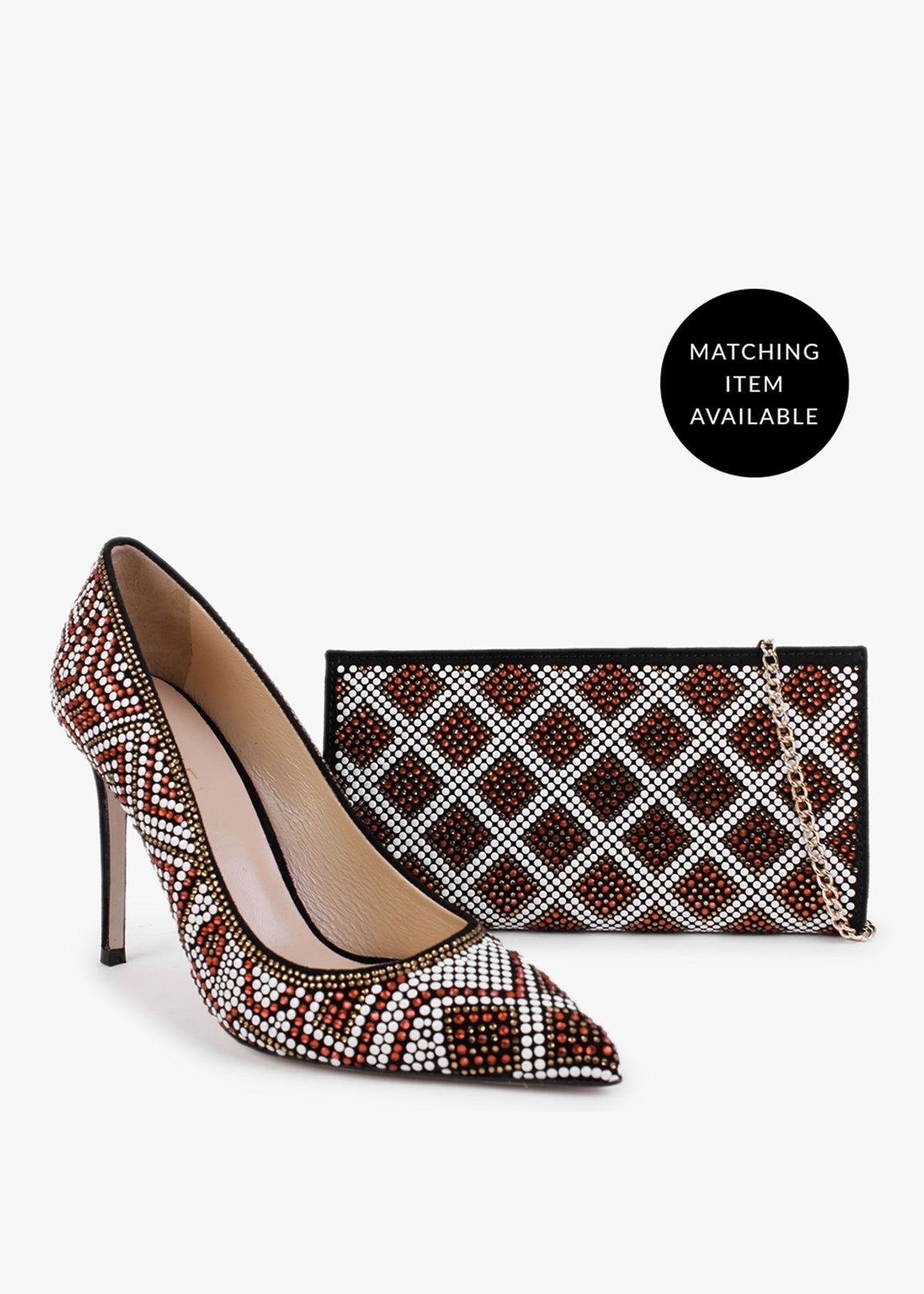 Polly Black Suede Red Multi Embellished Court Shoes