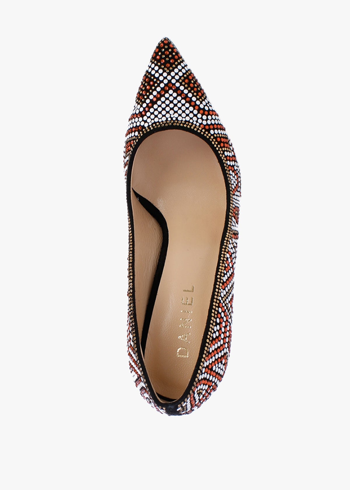 Polly Black Suede Red Multi Embellished Court Shoes