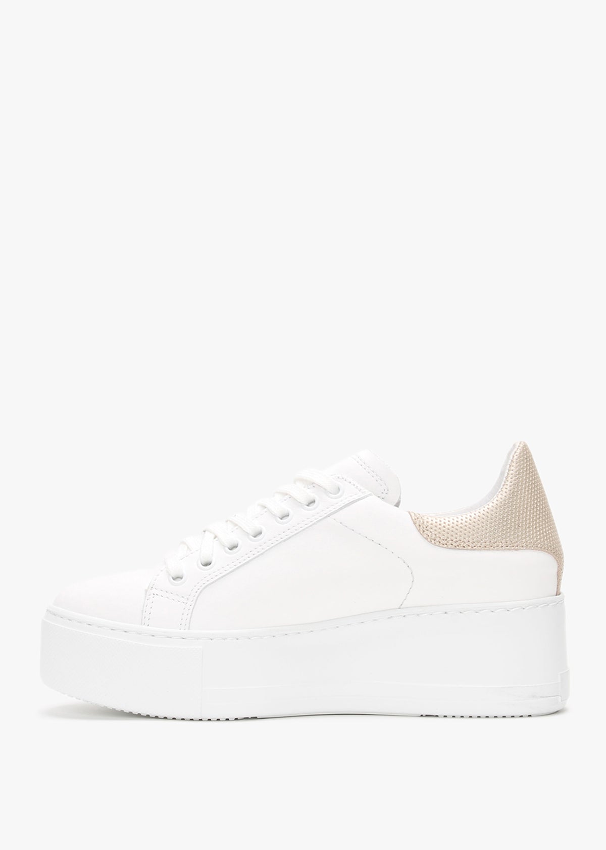 Scramble Gold Leather Flatform Trainers