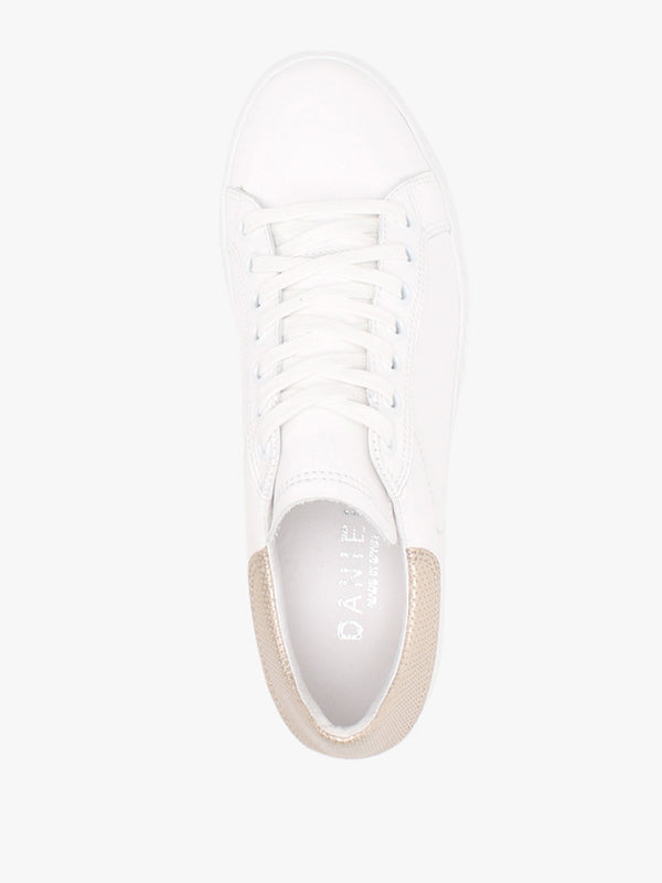 Scramble Gold Leather Flatform Trainers