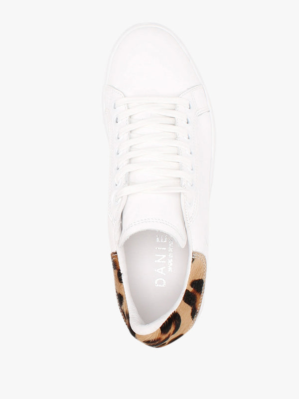 Scramble Leopard Leather Flatform Trainers