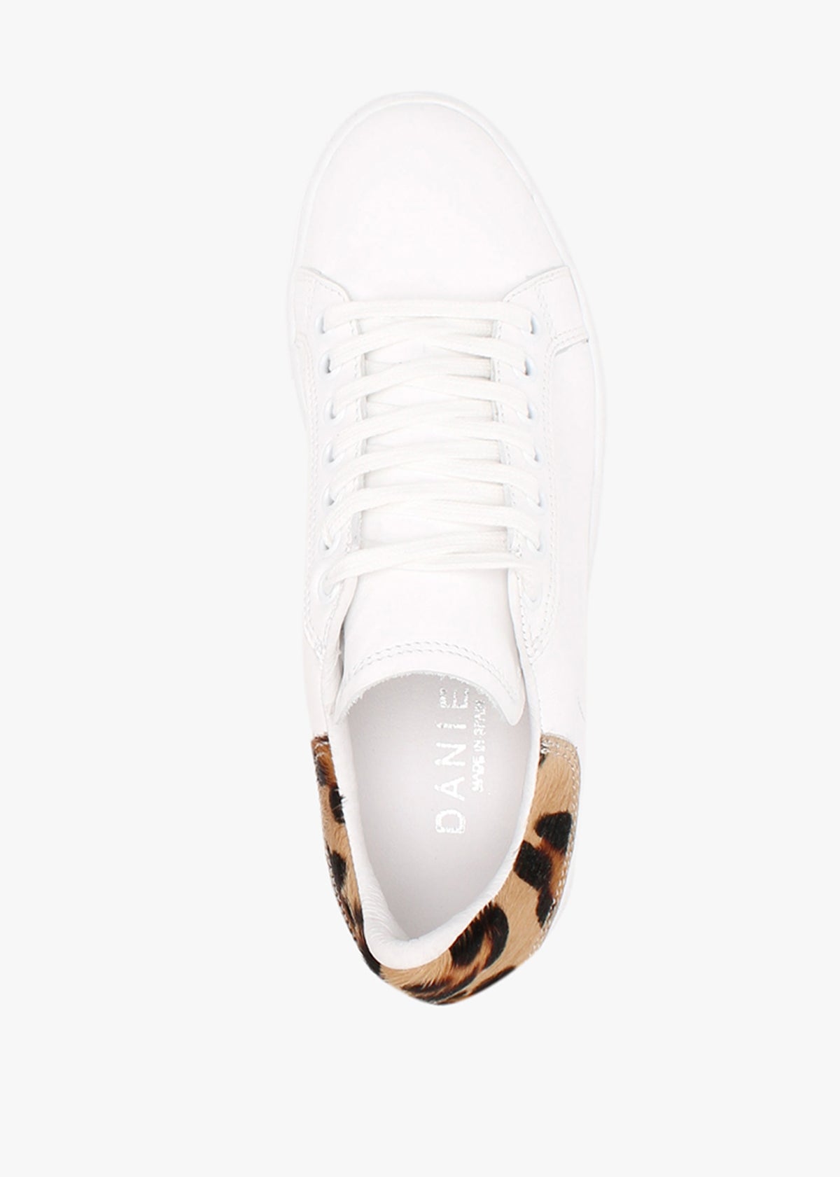 Scramble Leopard Leather Flatform Trainers