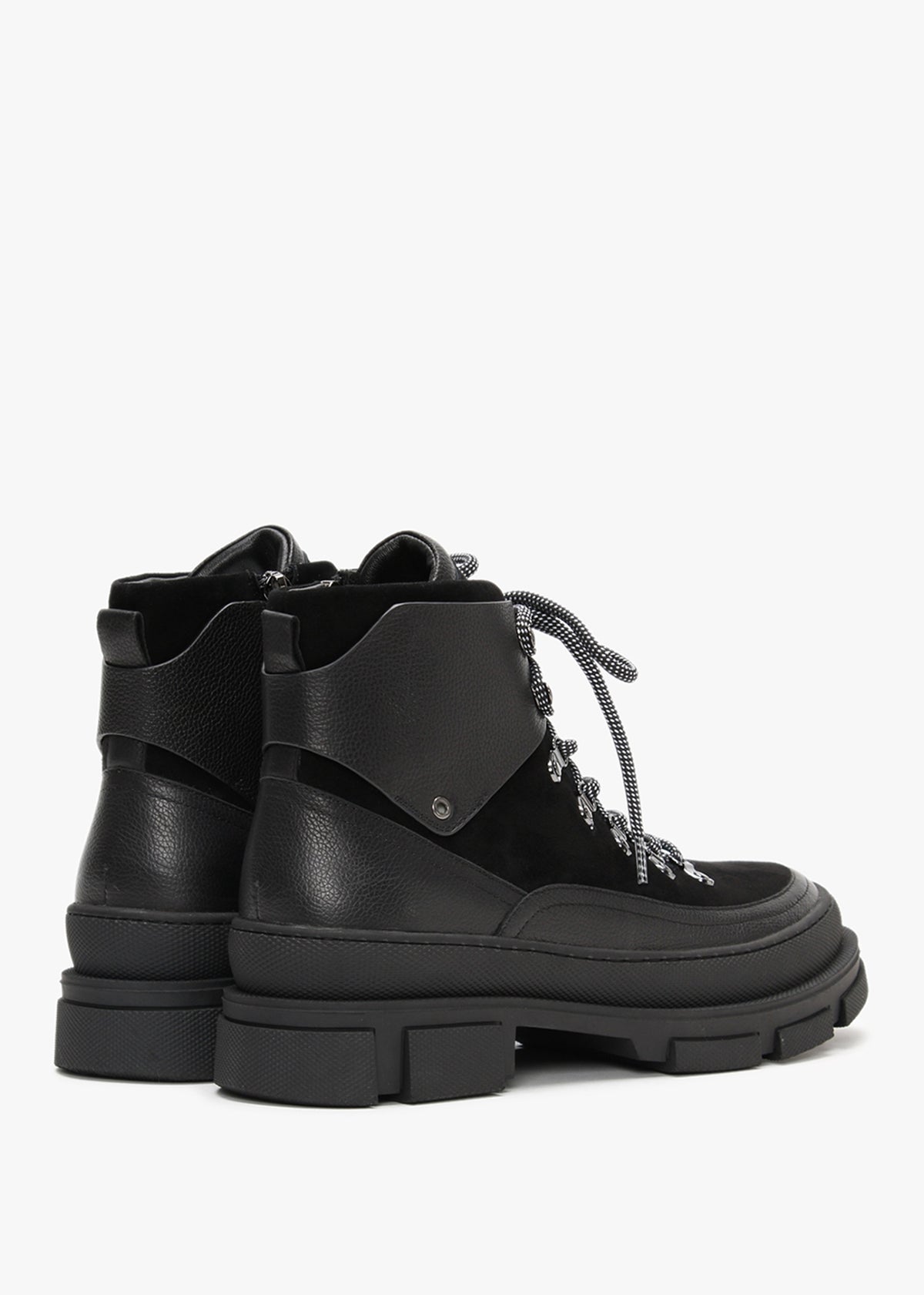 Smixer Black Suede & Leather Hiker Boots