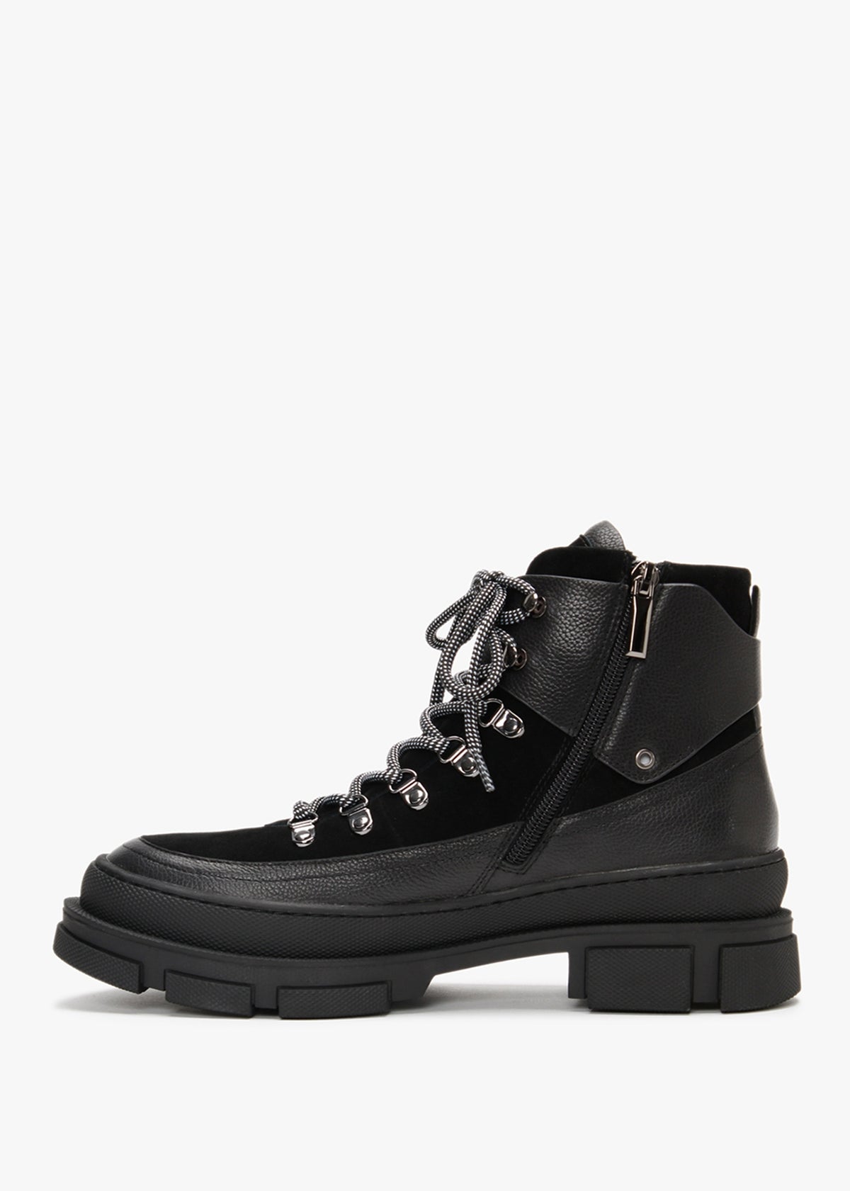 Smixer Black Suede & Leather Hiker Boots