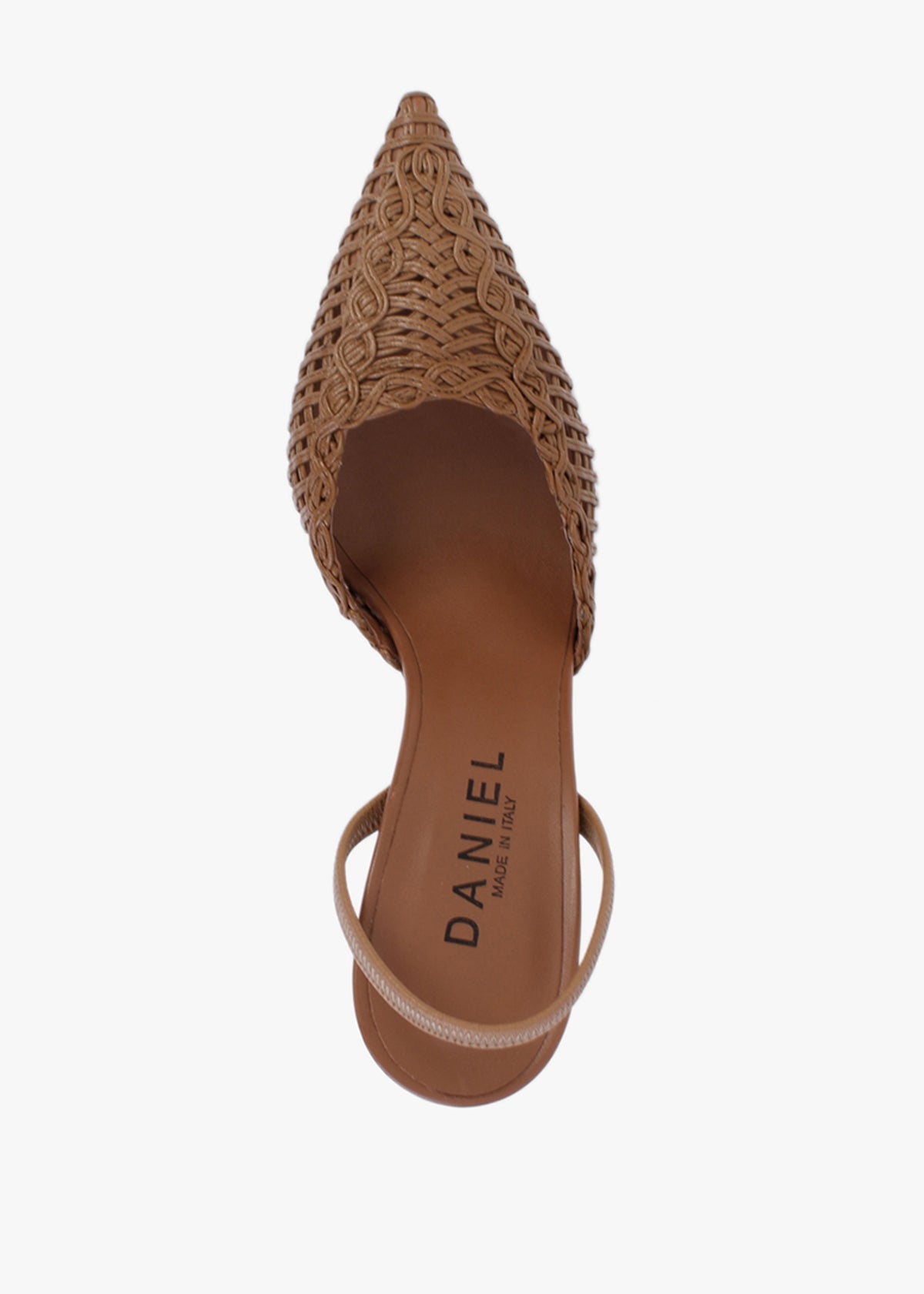 Tiffi Tan Leather Woven Sling Back Court Shoes