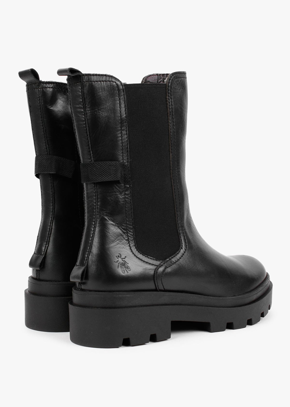 Judy Black Leather Tall Chelsea Boots
