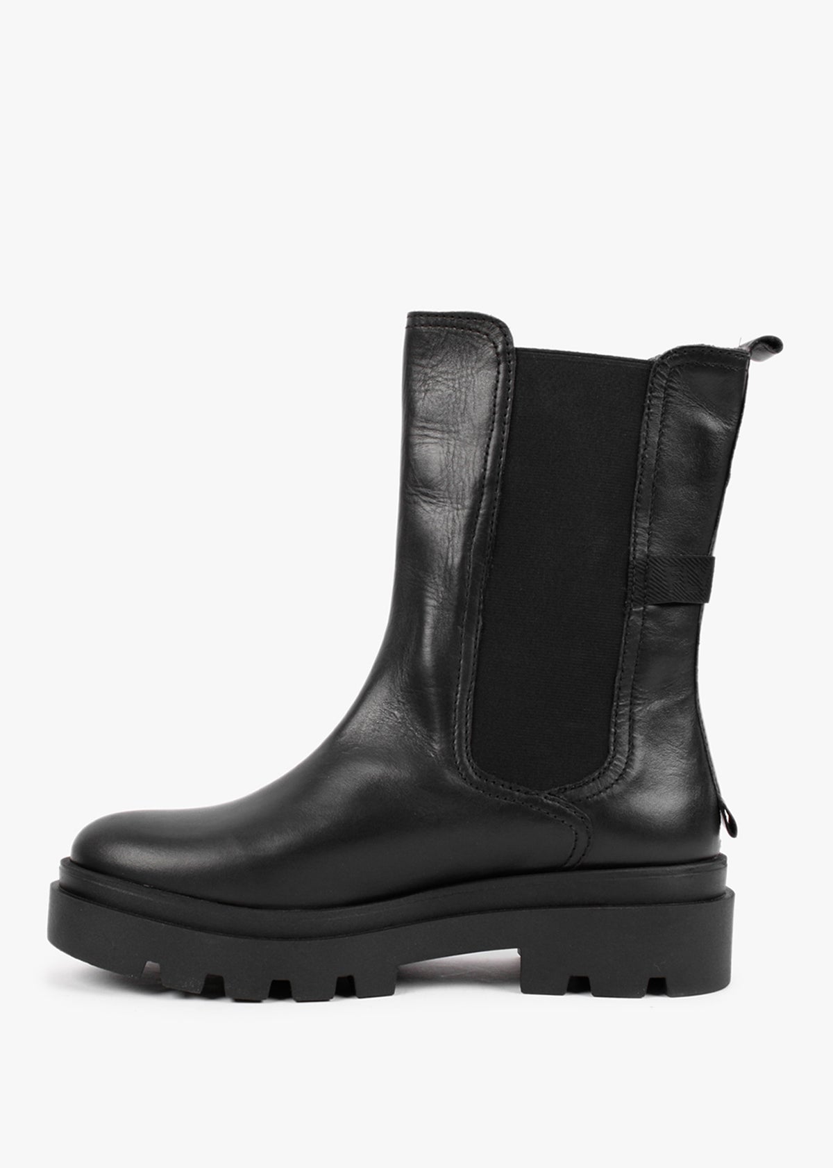 Judy Black Leather Tall Chelsea Boots