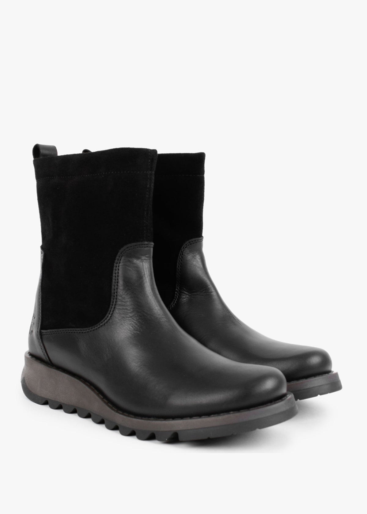 Sauk Black Leather & Suede Ankle Boots
