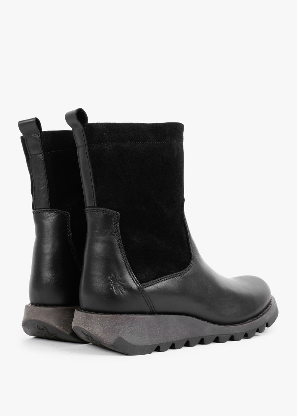 Sauk Black Leather & Suede Ankle Boots