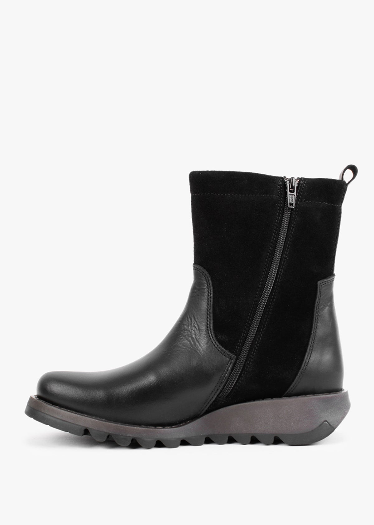 Sauk Black Leather & Suede Ankle Boots
