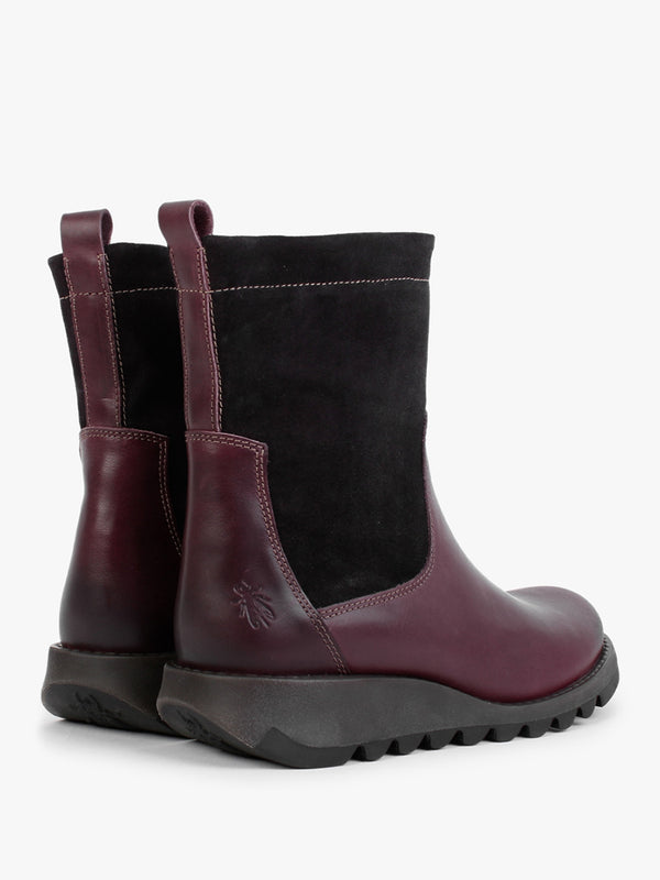 Sauk Purple Leather & Suede Ankle Boots