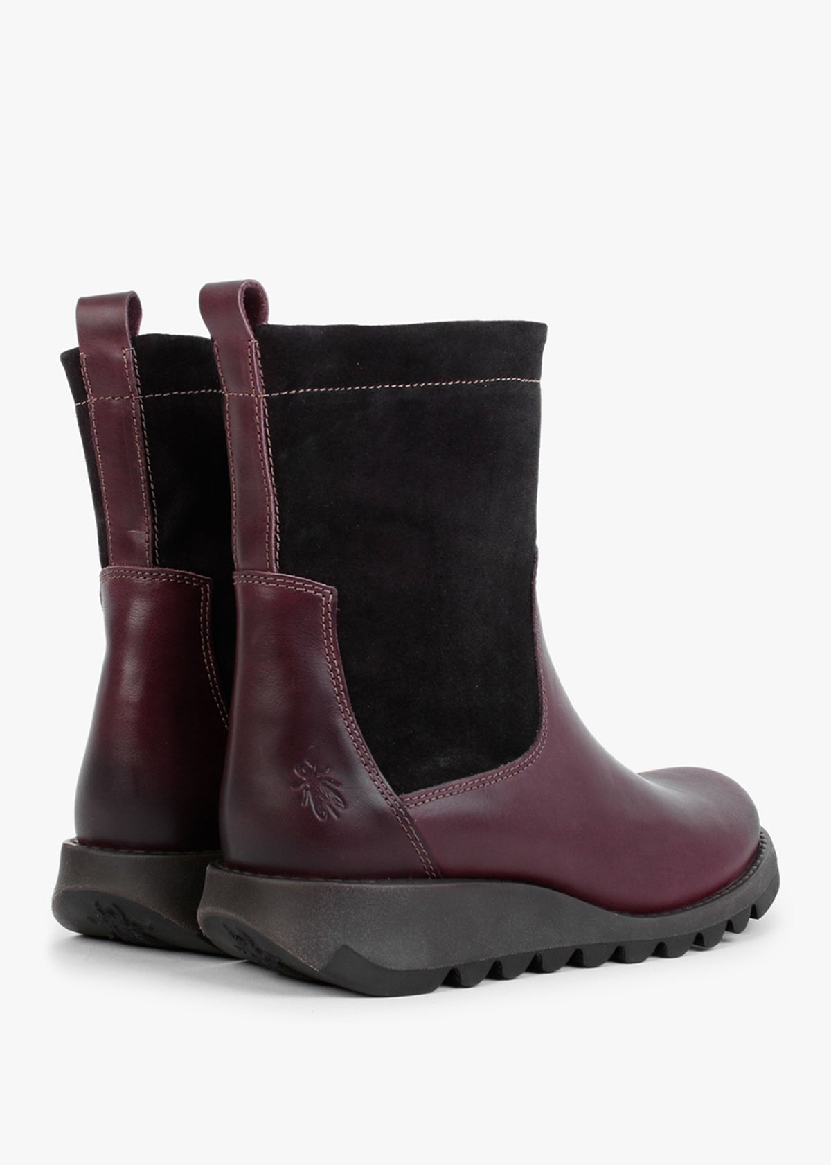 Sauk Purple Leather & Suede Ankle Boots