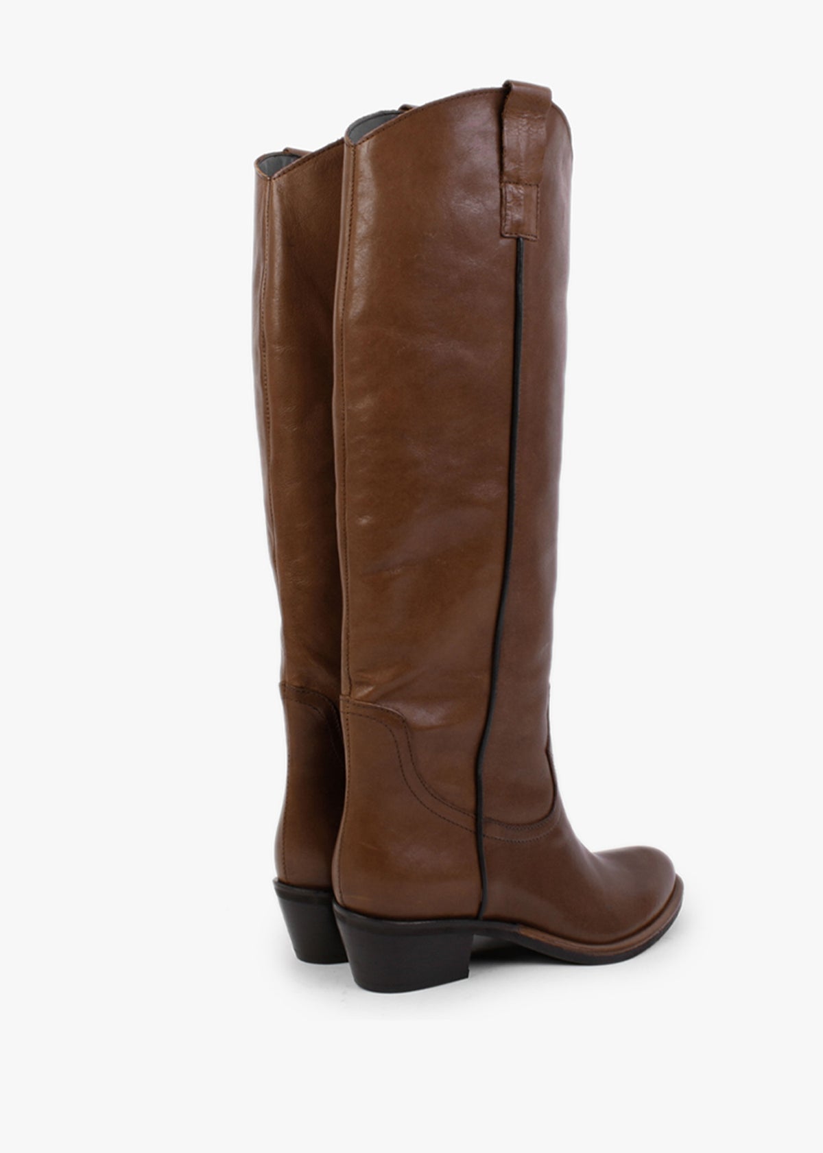 Kermax Tan Leather Western Knee Boots