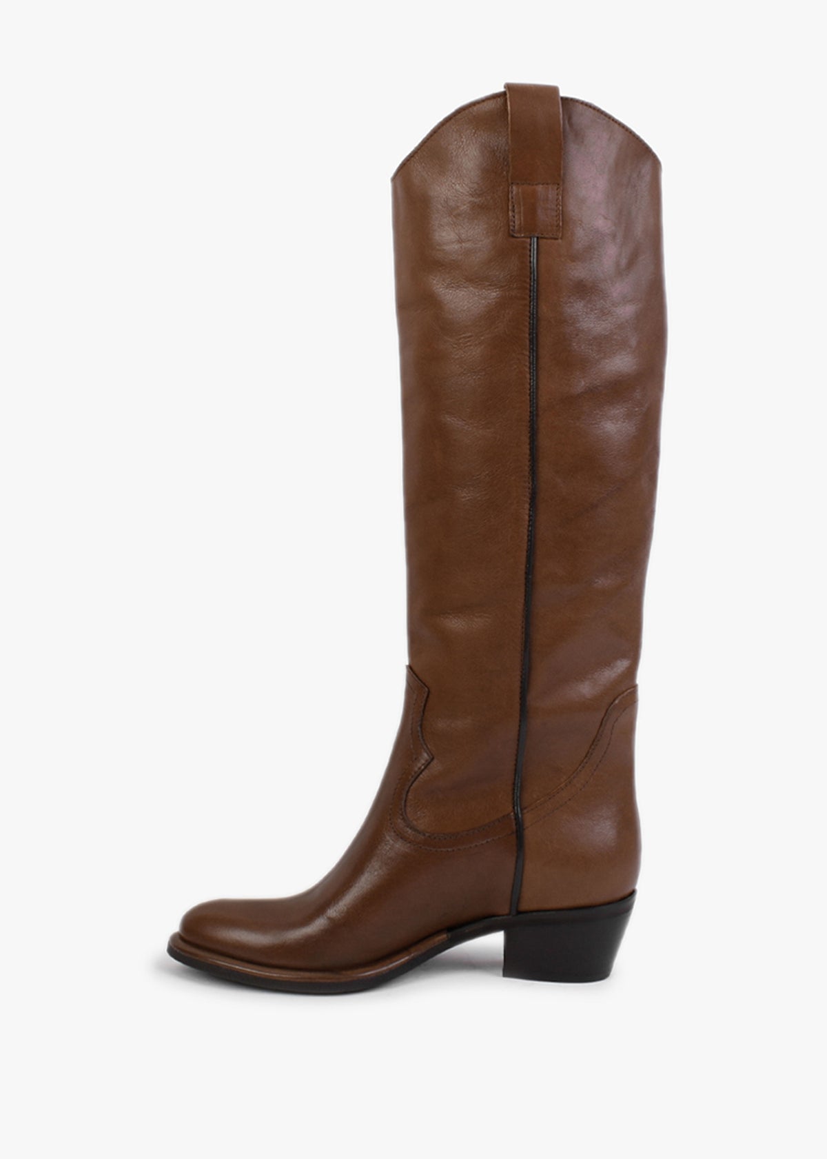 Kermax Tan Leather Western Knee Boots