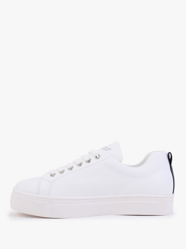 Angels Ease White Leather Navy Wing Trainers
