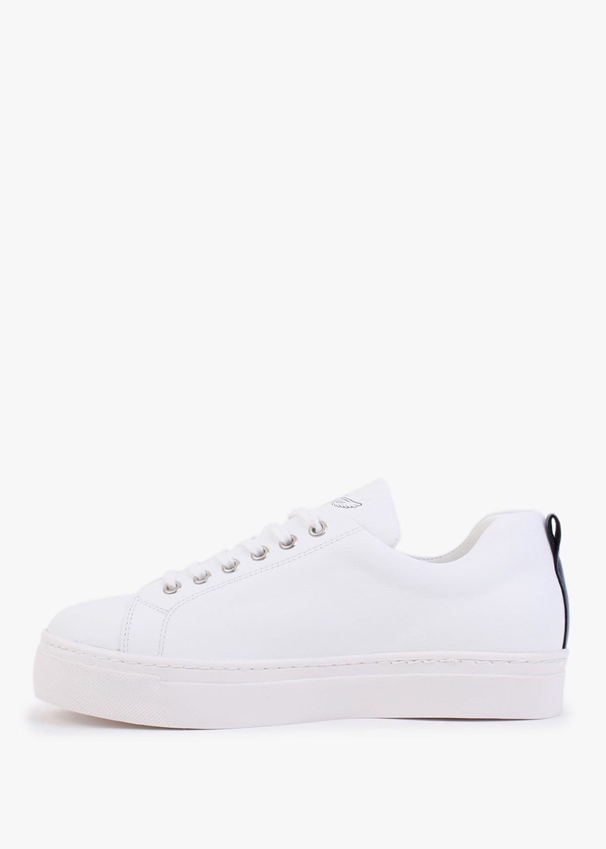 Angels Ease White Leather Navy Wing Trainers