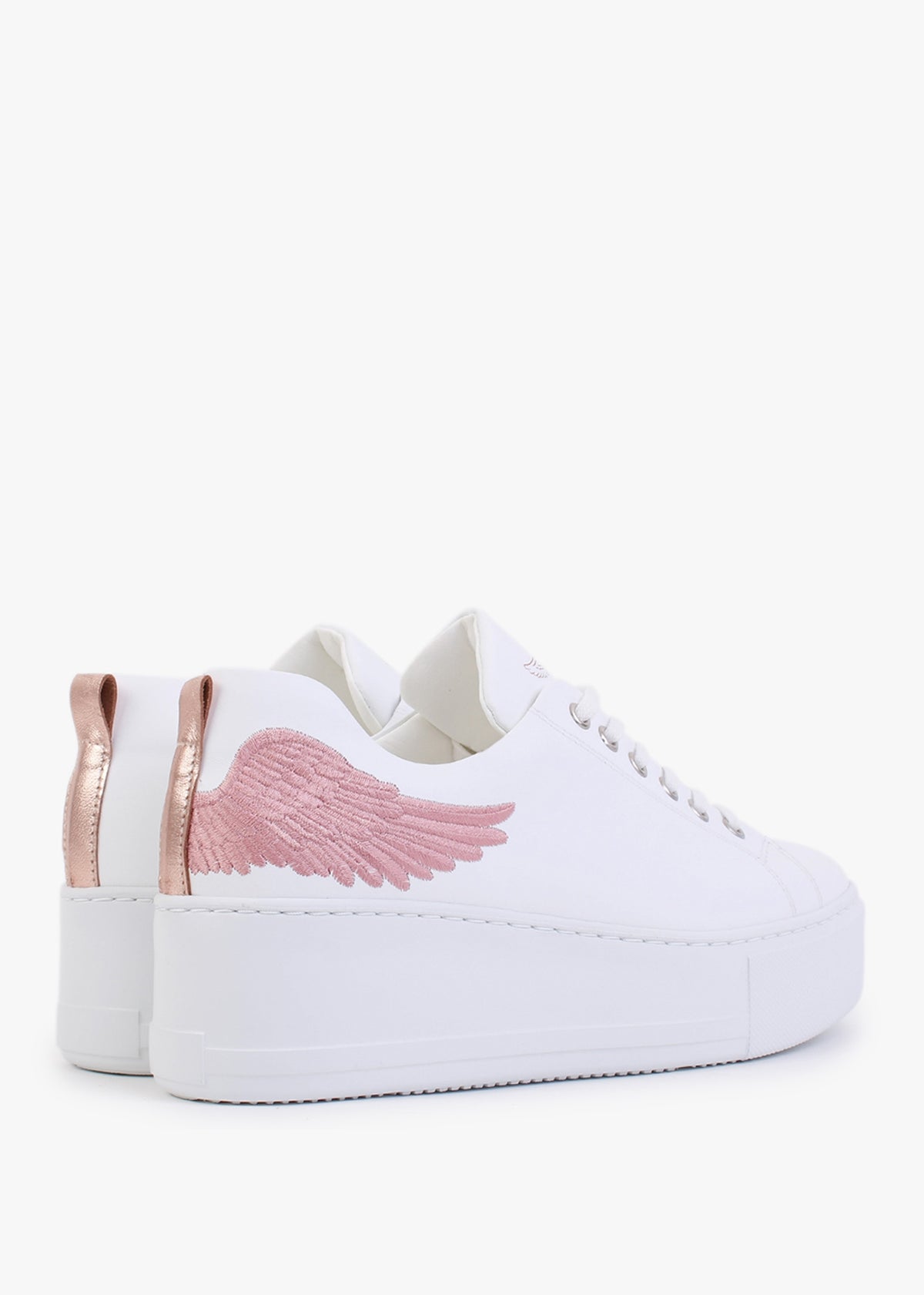 Angels Rise Pink Leather Flatform Trainers