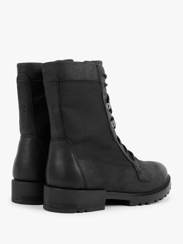 Emelie II Lace Black Leather Tall Ankle Boots