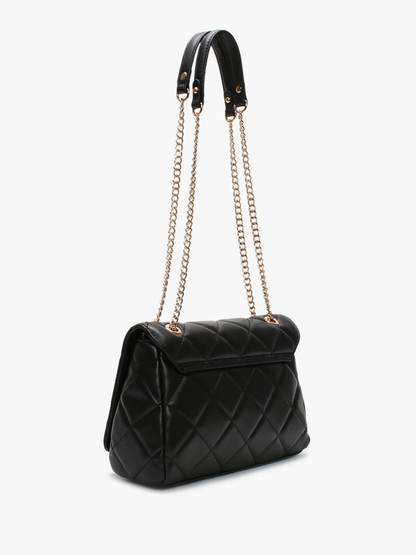 Ocarina Black Quilted Satchel Bag