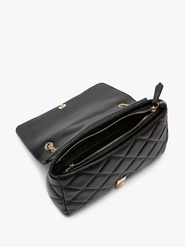 Ocarina Black Quilted Satchel Bag