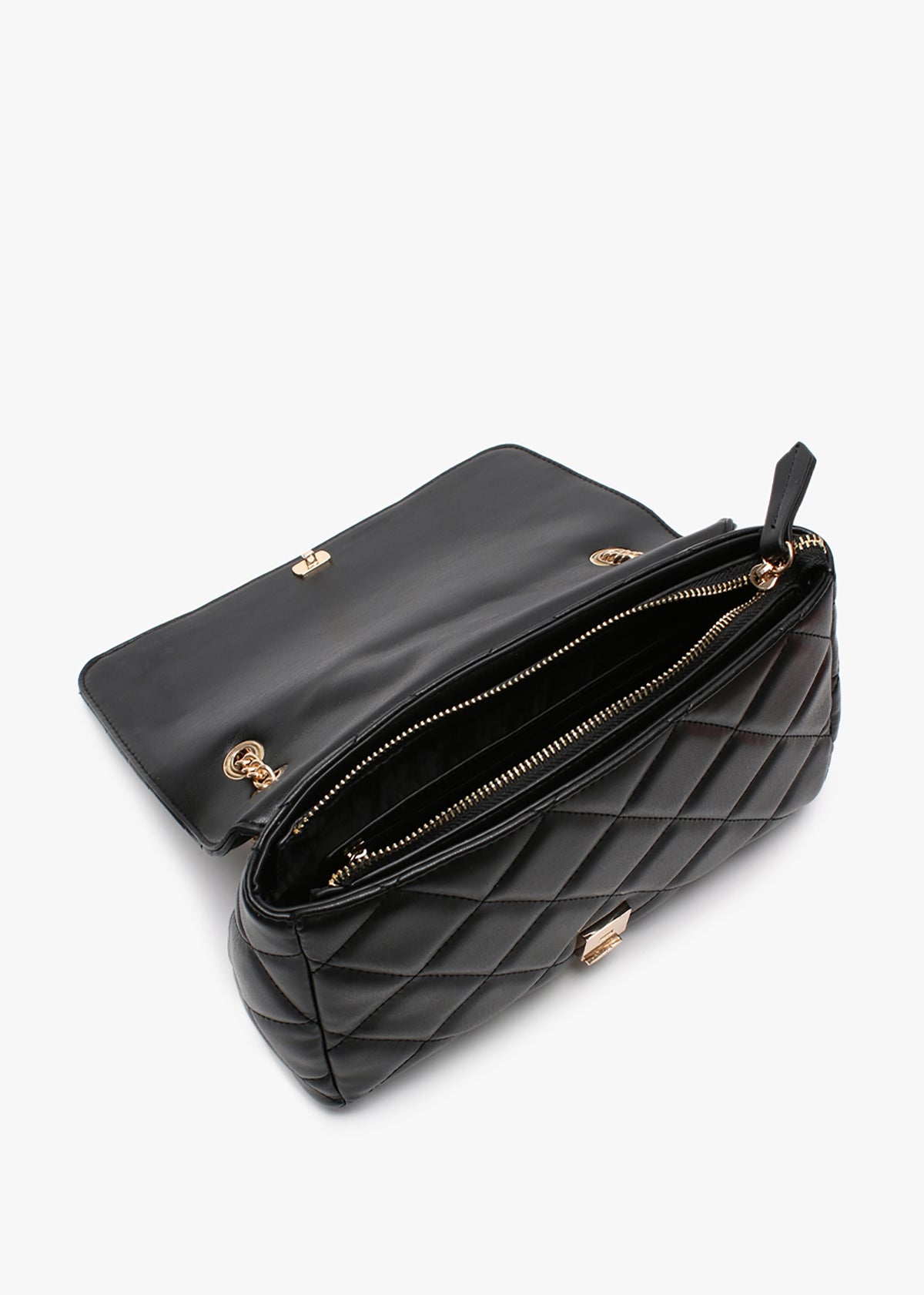 Ocarina Black Quilted Satchel Bag