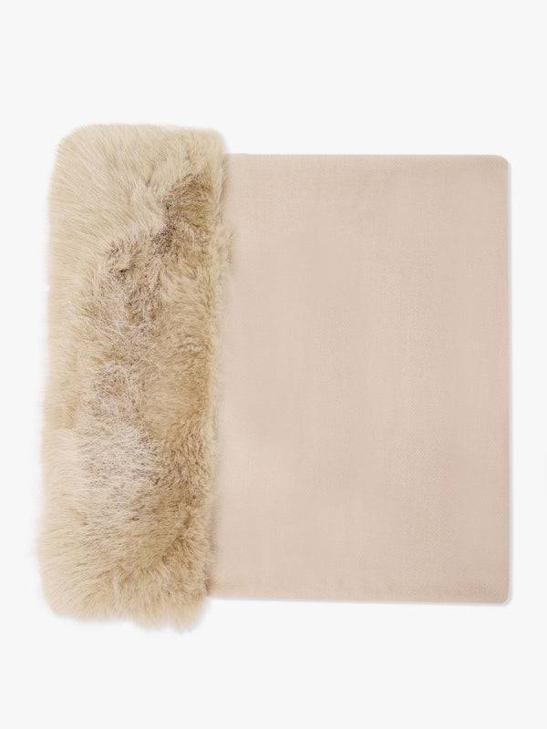 Cream Faux Fur Collar Shawl