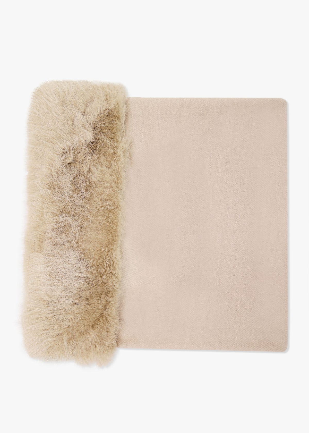 Cream Faux Fur Collar Shawl