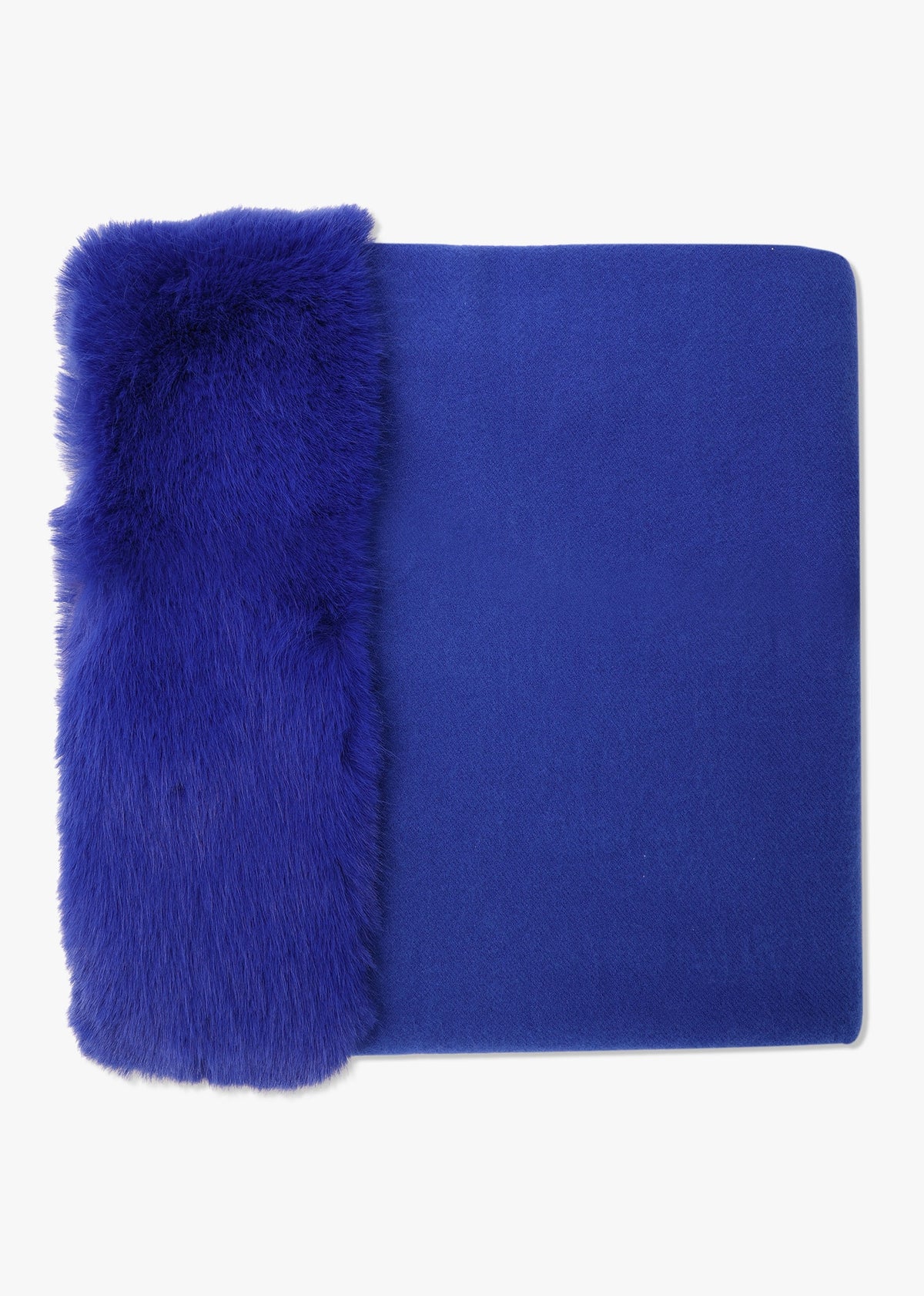 Blue Faux Fur Collar Shawl