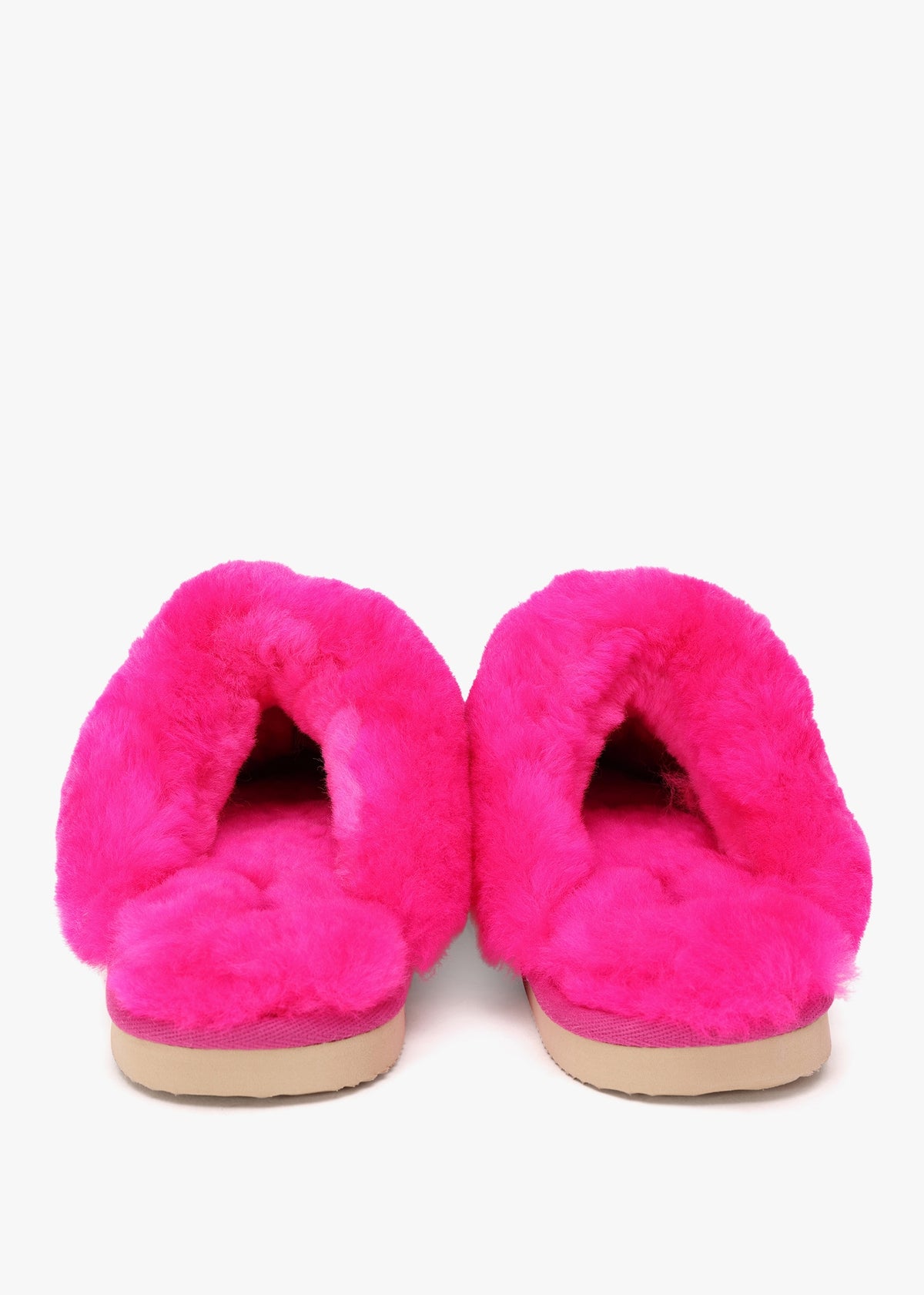 Shut Bright Fuchsia Sheepskin Twinface Slippers