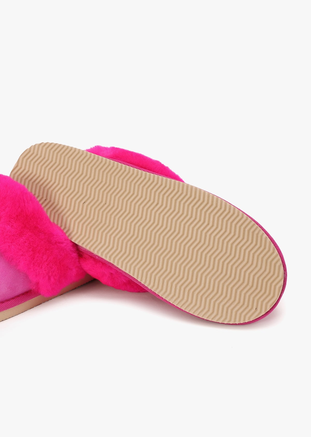 Shut Bright Fuchsia Sheepskin Twinface Slippers