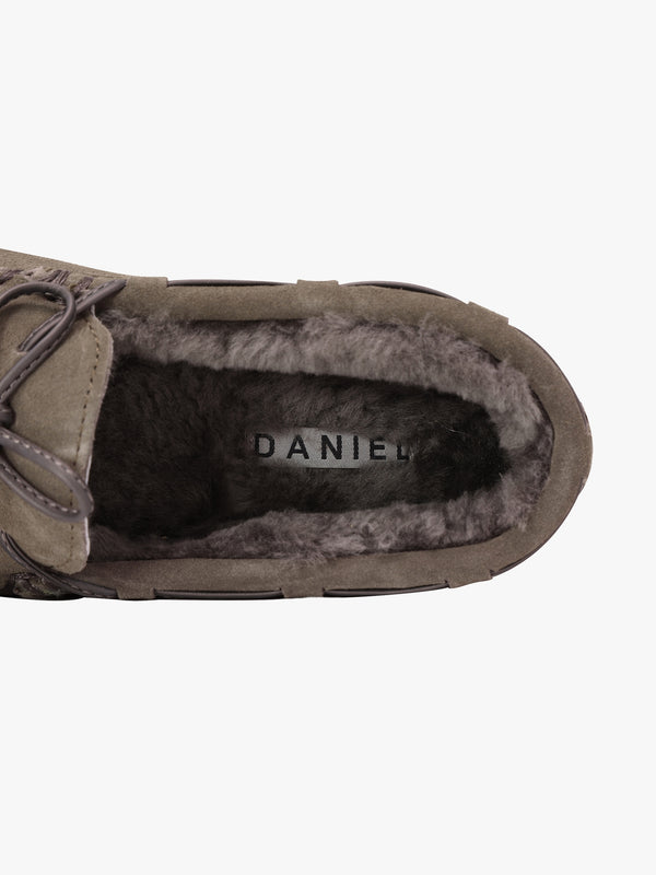 Moccy Grey Suede Moccasin Slippers
