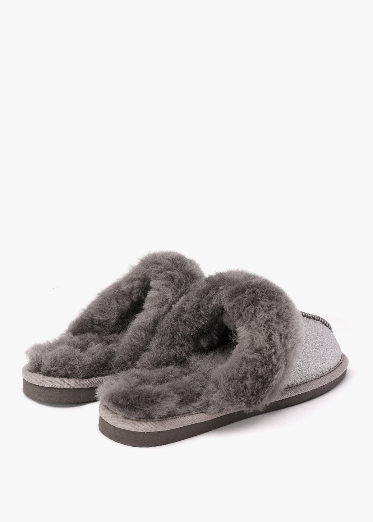 Soglit Silver Sheepskin Slippers