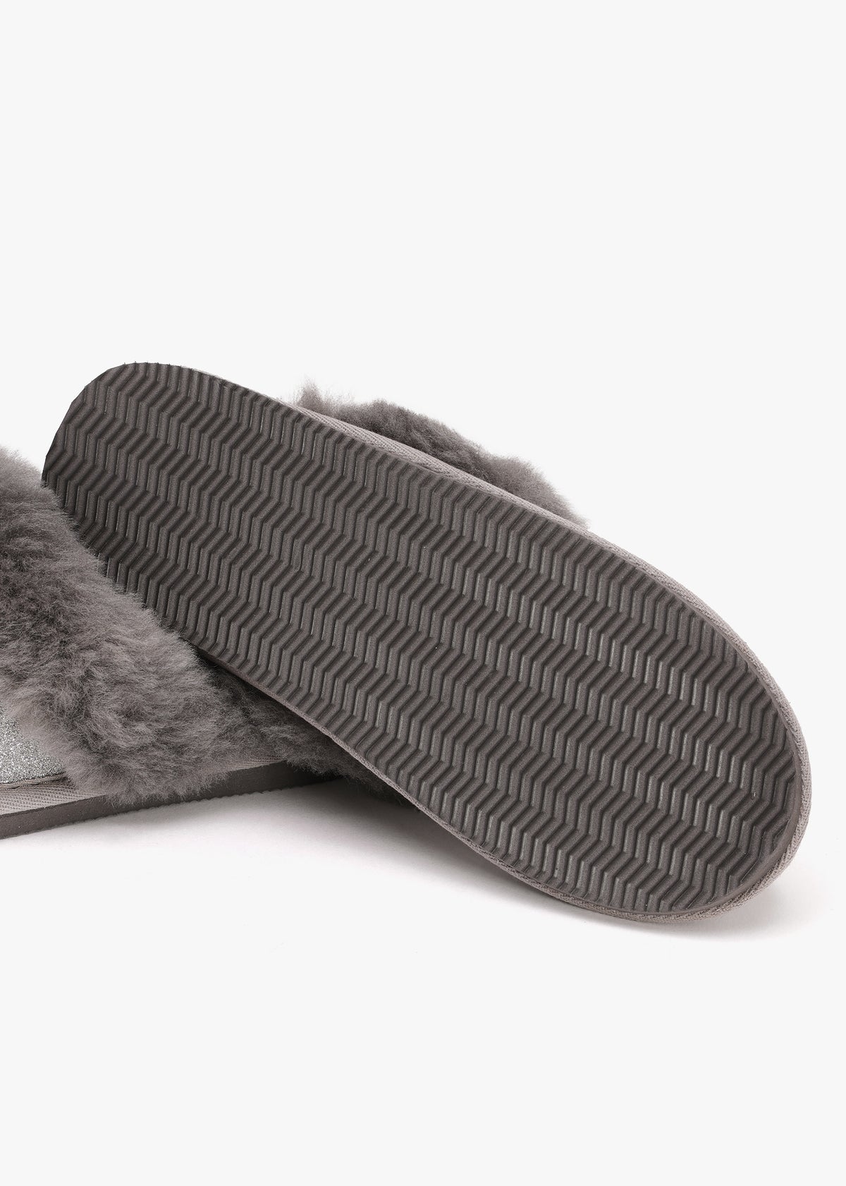 Soglit Silver Sheepskin Slippers