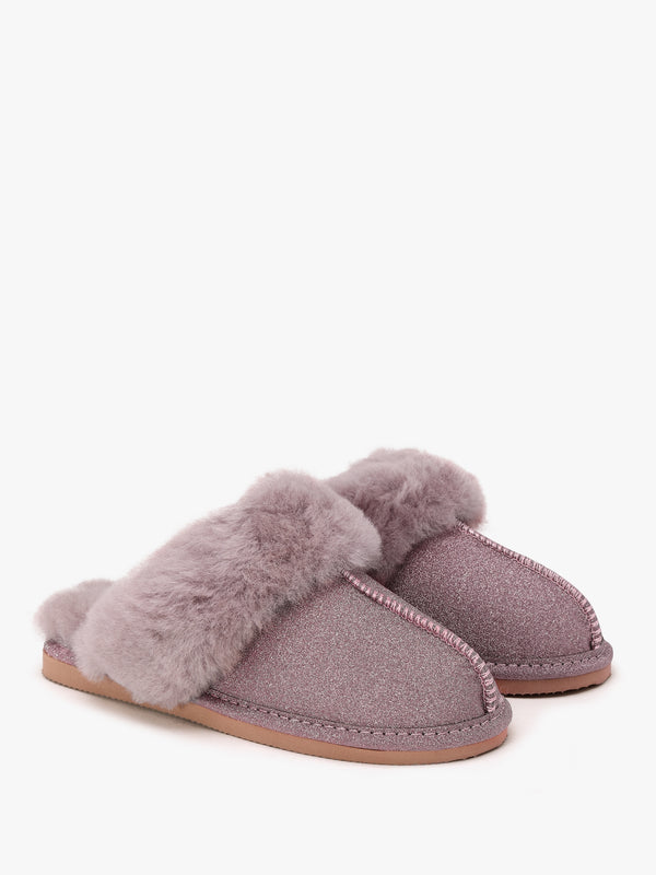 Soglit Purple Sheepskin Slippers