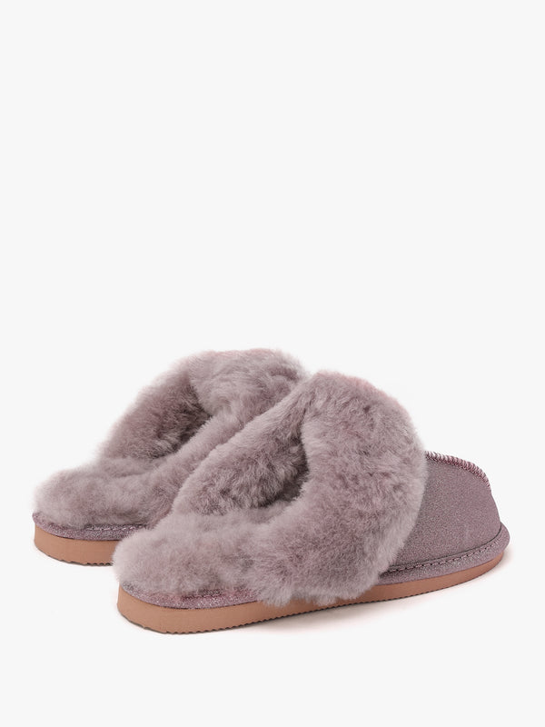 Soglit Purple Sheepskin Slippers