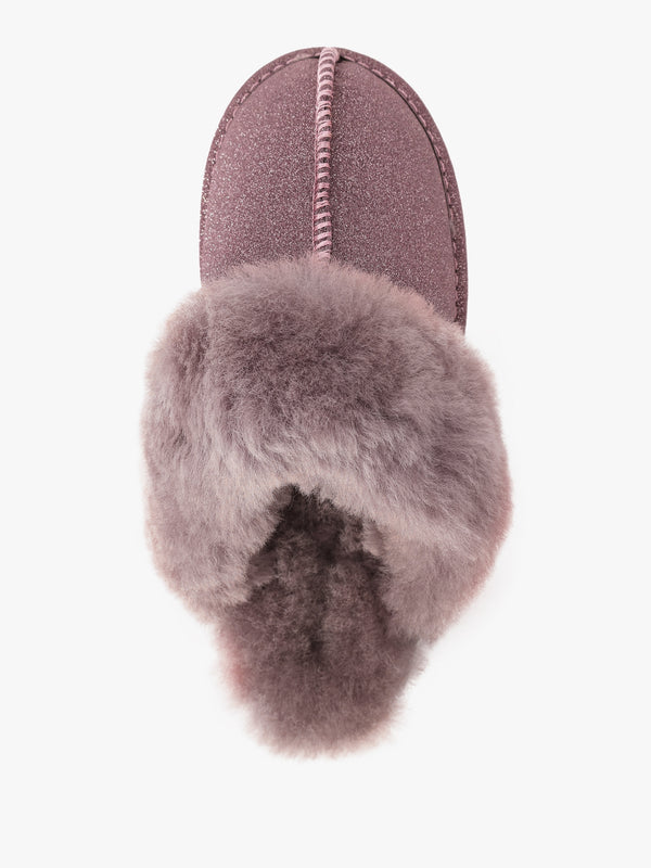 Soglit Purple Sheepskin Slippers