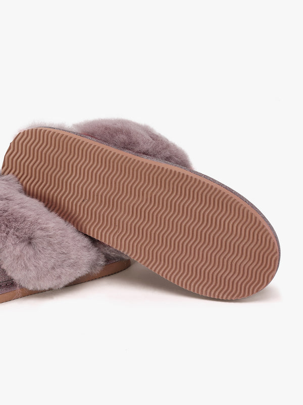 Soglit Purple Sheepskin Slippers