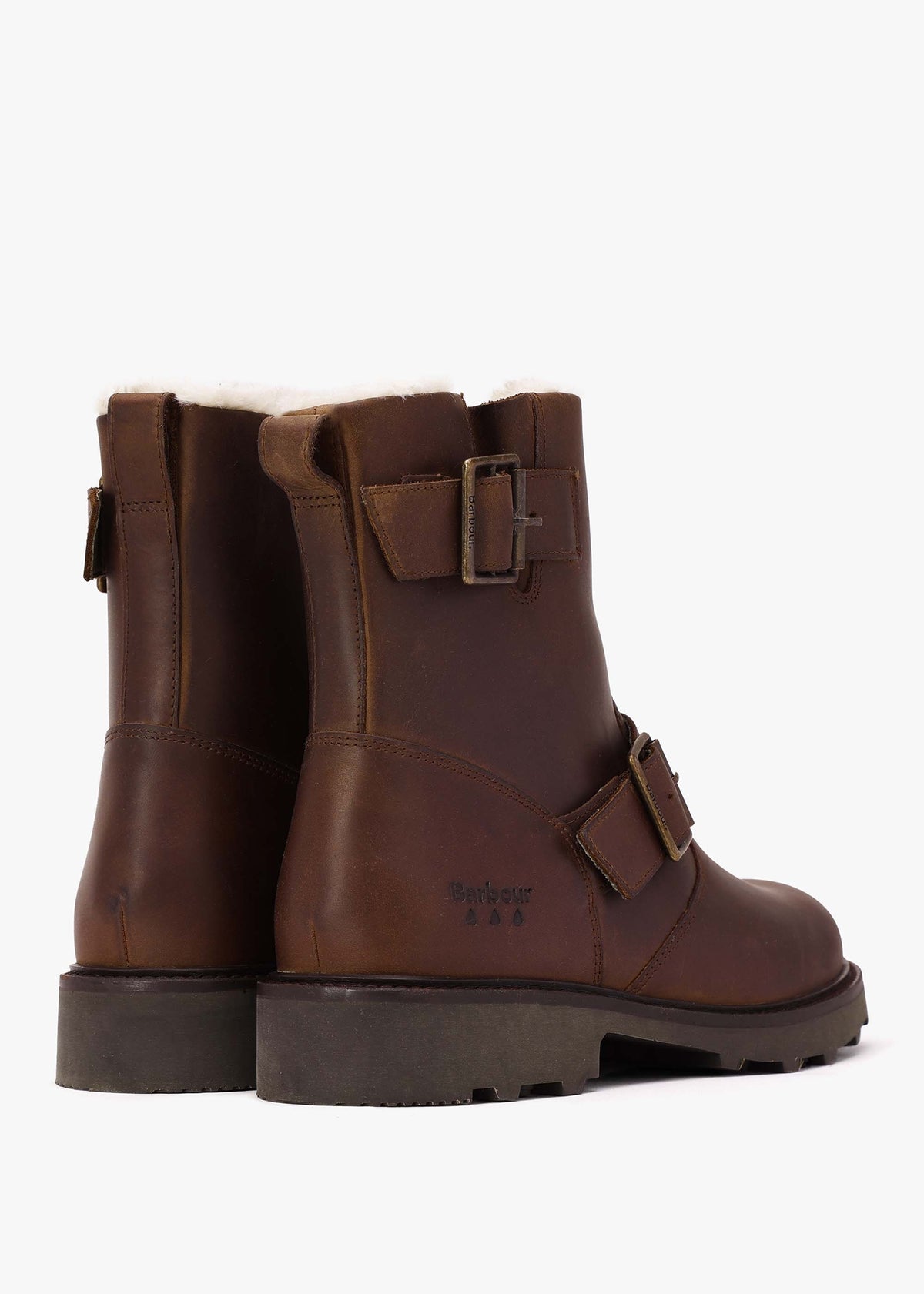 Derwent Brown Leather Biker Ankle Boots