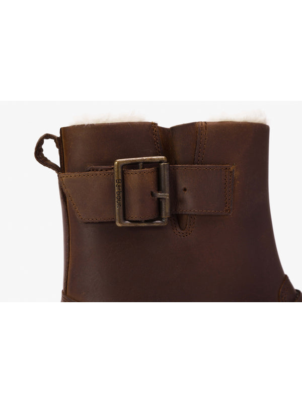 Derwent Brown Leather Biker Ankle Boots