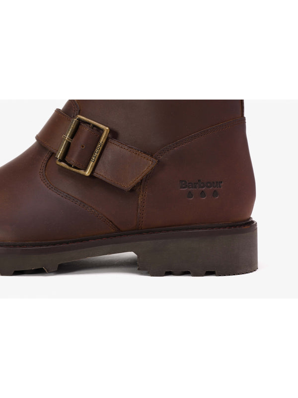 Derwent Brown Leather Biker Ankle Boots