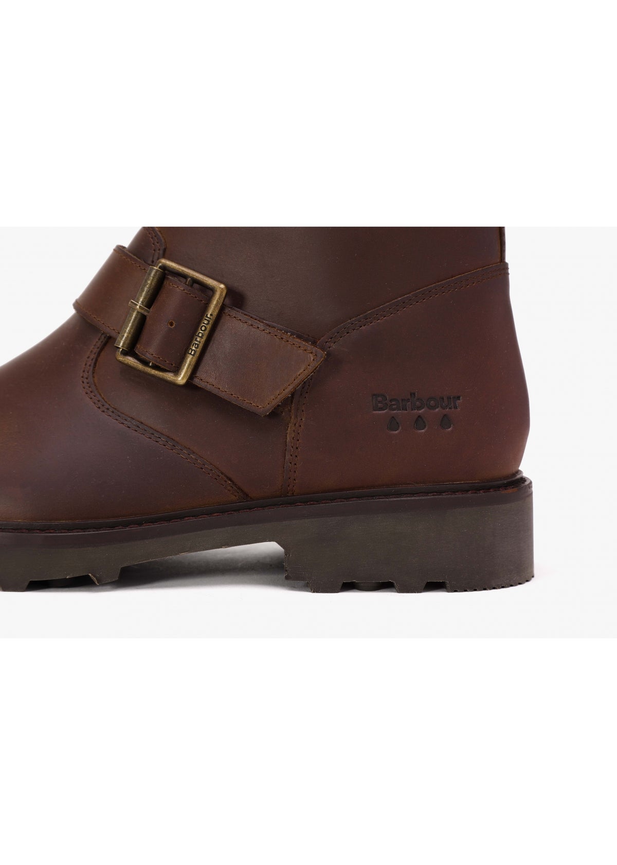 Derwent Brown Leather Biker Ankle Boots