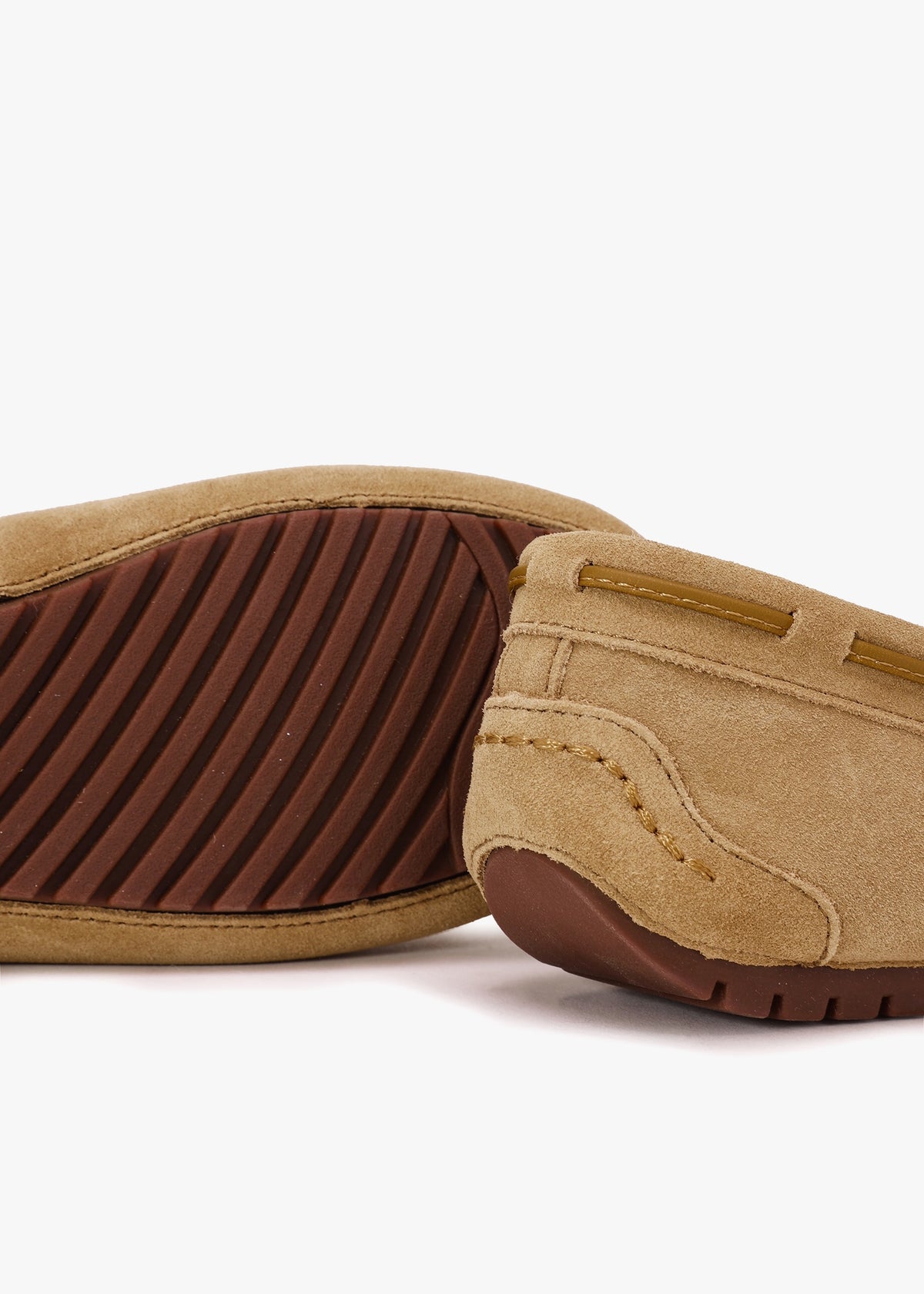 Moccy Beige Suede Moccasin Slippers