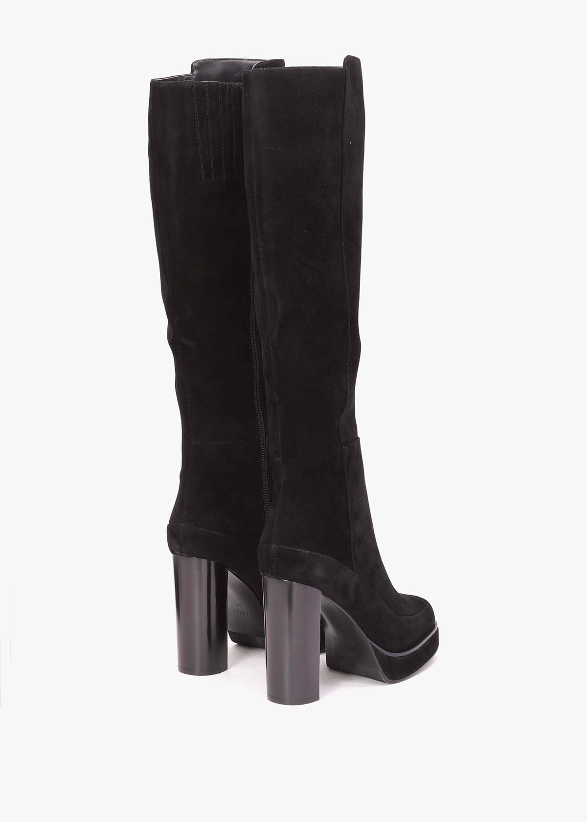Sippy Black Suede Platform Knee Boots