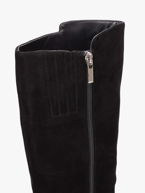 Sippy Black Suede Platform Knee Boots