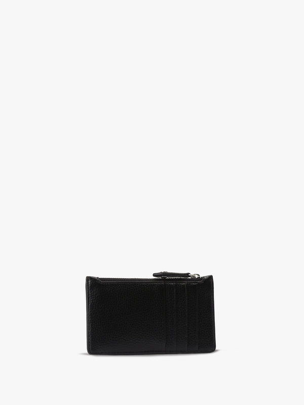 Slim Grain Vegan Black Card Holder